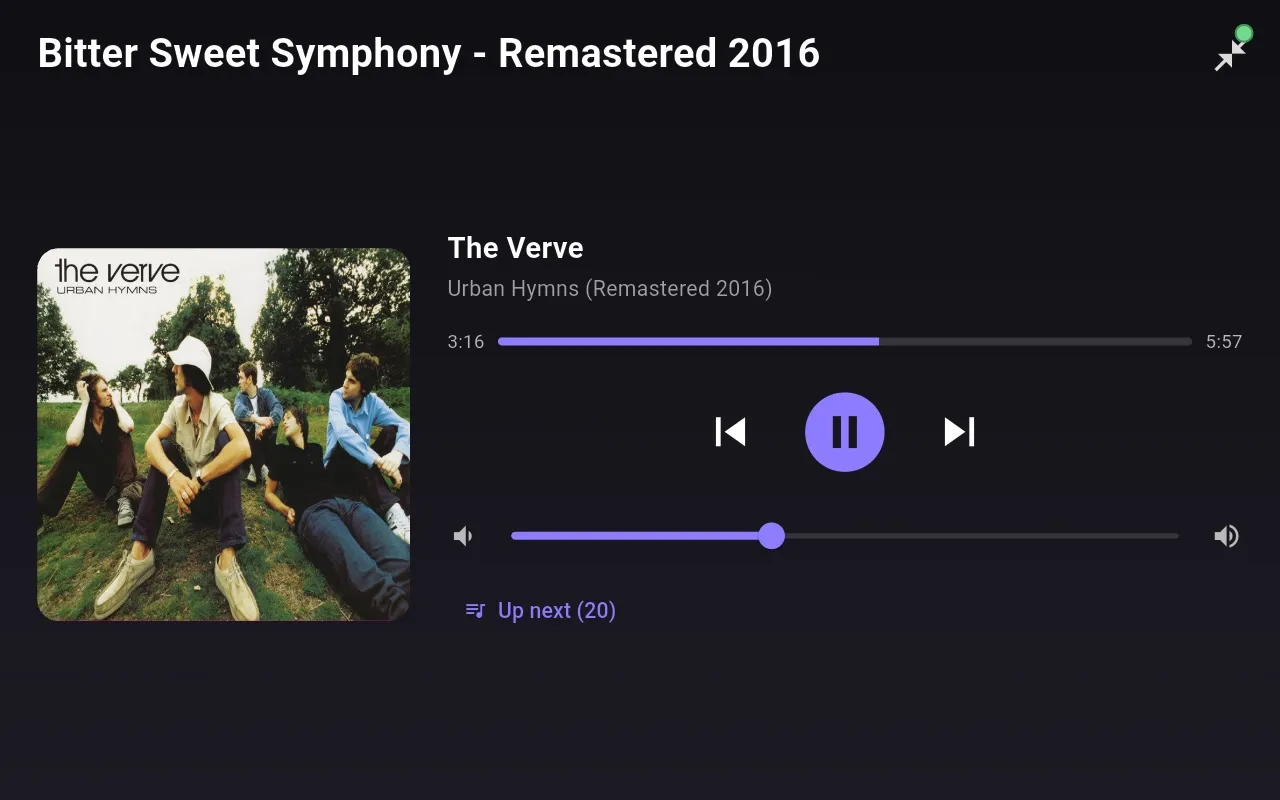 Full-screen Spotify now-playing